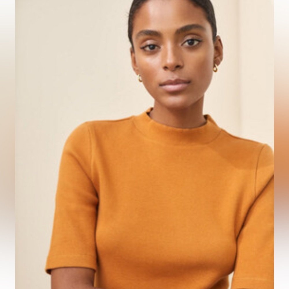 Maeve mock neck, short sleeve top. Size XXS